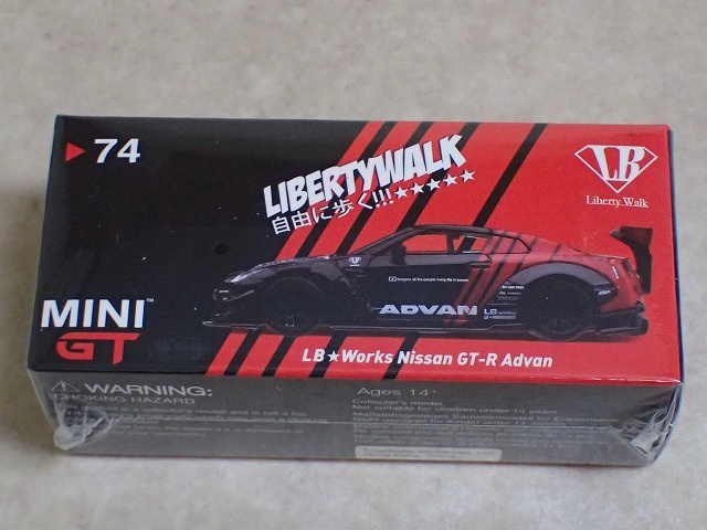 未開封 TSM/MINI GT 1/64 リバティウォーク 日産 GT-R R35 Type 2 リヤウイング Ver 3 ADVAN JAPAN EXCLUSIVE MGT00074-R