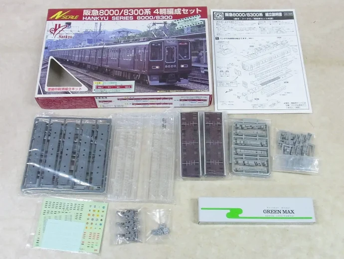 グリーンマックス 阪急電鉄8000-8300 4両編成セット 塗装印刷済 組立キット