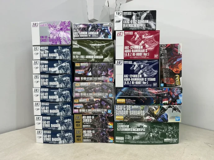 【宅配】熊本県あさぎり町のプラモデル買取実績｜バンダイ「HG　1/144  フルアーマーガンダム」「HG 高機動型ザクII（ガイア/マッシュ専用機）」など