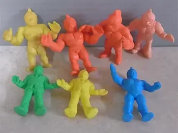 キン消し5色が揃った写真。