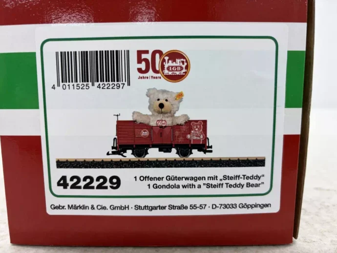 L.G.B 42229 Gyterwagen mit Ladegut Steif Teddy Bea