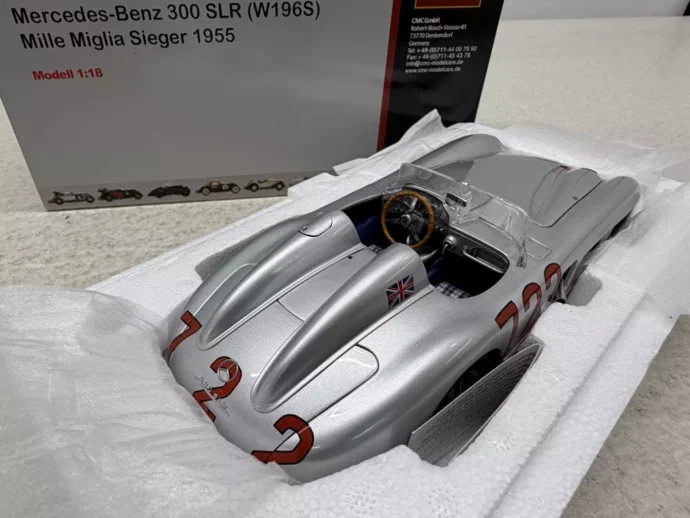 CMC 1/18 Mercedes-Benz 300SLR W196S Mille Miglia 1955